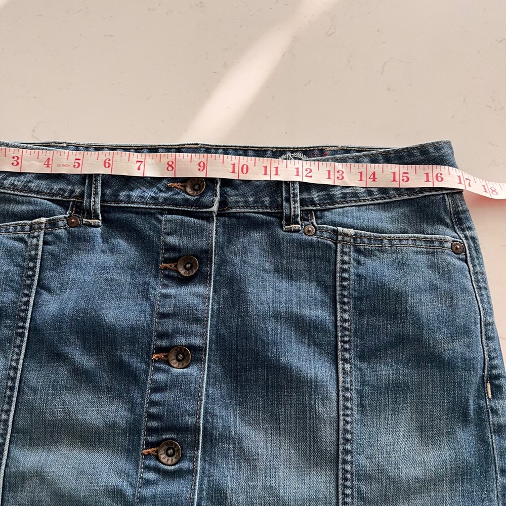 Gap 1969 Limited Edition Denim Mini Skirt Medium Wash Button Front Womens 8